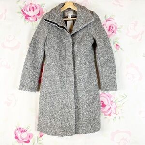NEW H&M Gray Wool Blend Textured Long Jacket 6